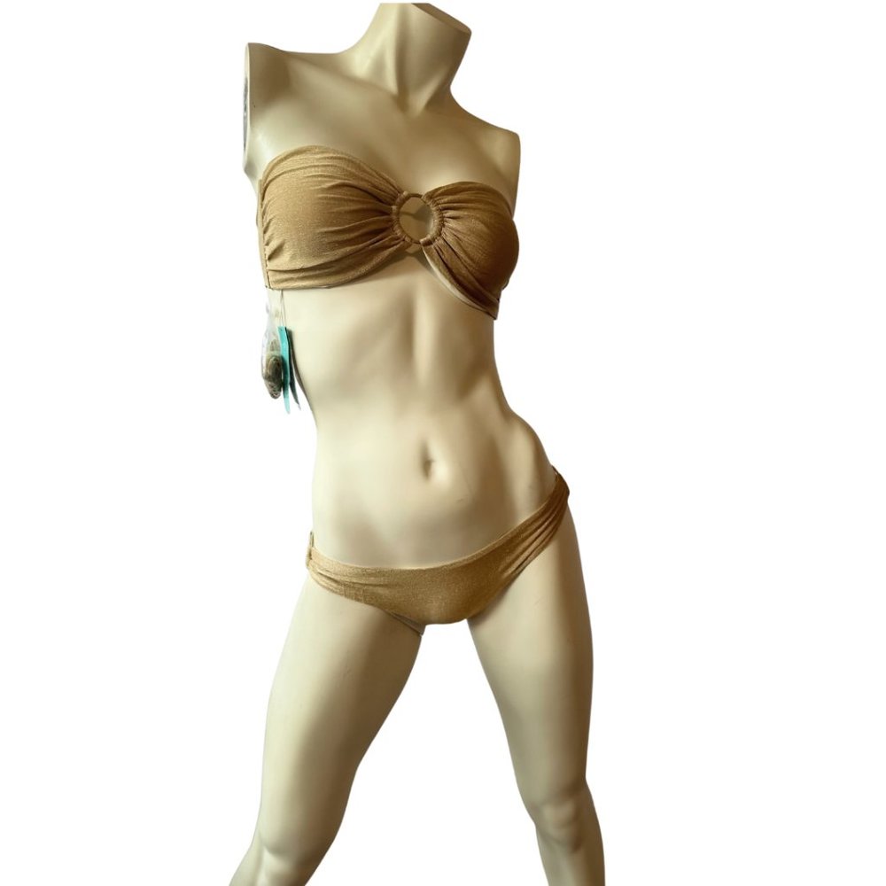 Melissa Odabash Evita Gold Bandeau Bikini
